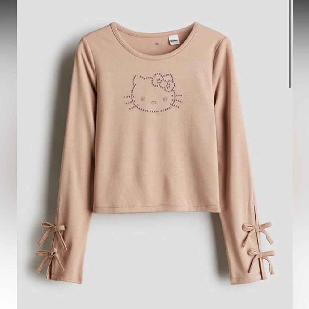 H&M Long-sleeved jersey top - beige hello kitty
